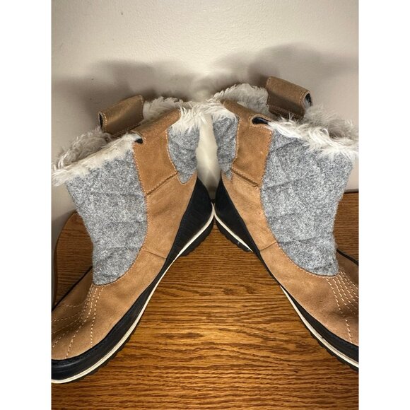 10.5 Sorel Tivoli II Women's Brown Fur Trim Round Toe Pull-On Snow Boots - Picture 5 of 5